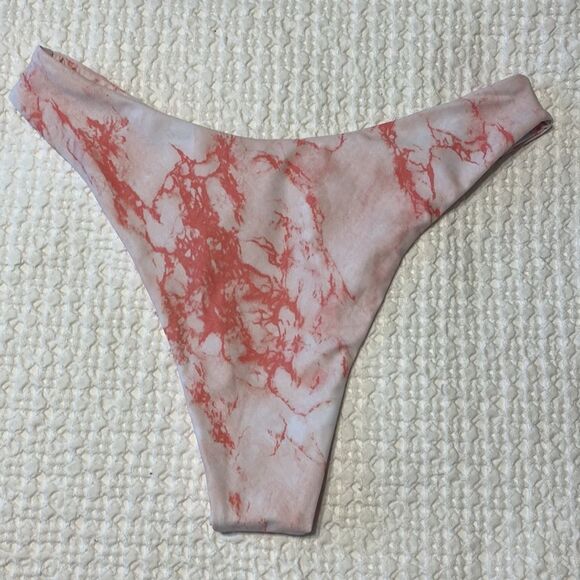 SUPER CUTE 3-PIECE BIKINI AND SARONG SET TIE DIE PINK - Picture 4 of 9